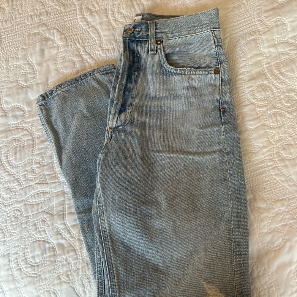 Agolde Riley High Rise Straight Crop Jeans - Picture 5 of 7